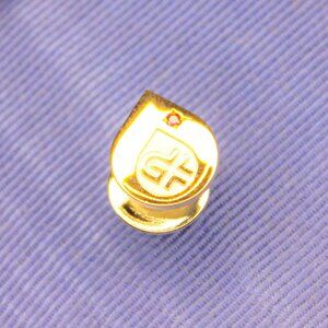 Vintage CTO 10k Gold Filled Ruby Employee Service Award Pin Art Deco Design RARE